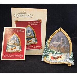 Sunday Evening Sleigh Ride Thomas Kinkade Painter of Light Hallmark NIB 2002 NEW
